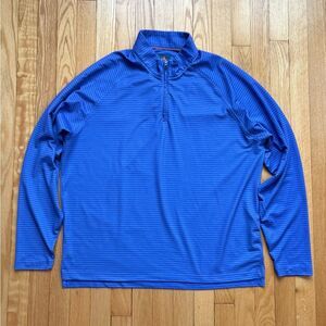 Donald Ross Sport Men’s 1/4 Zip Liam Pencil Stripe Pullover Large Purple Orange